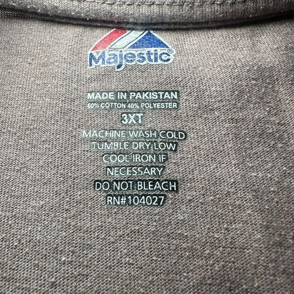 Majestic Detroit Tigers Baseball 3/4 Sleeve Raglan T-Shirt Men's Size 3XT Brown - Picture 7 of 7